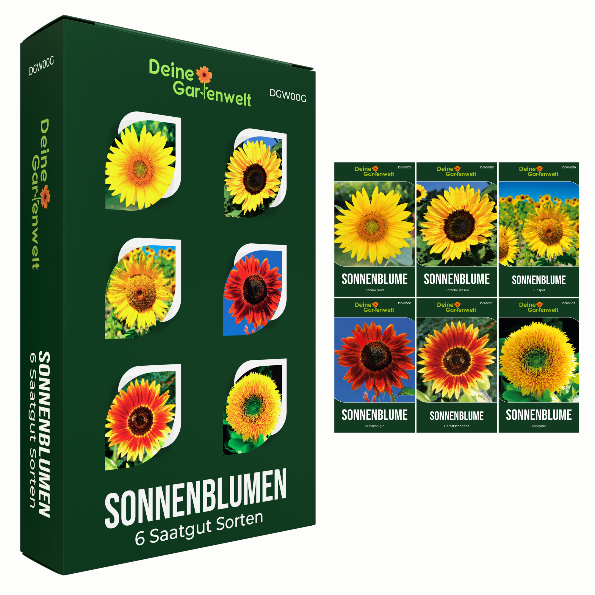 Blumensamen Sonnenblumensamen-Set mit 6 Sorten