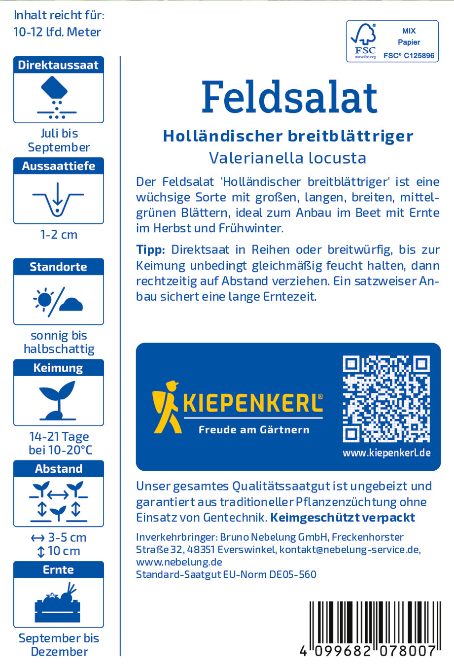 Feldsalat Holländischer breitblättriger