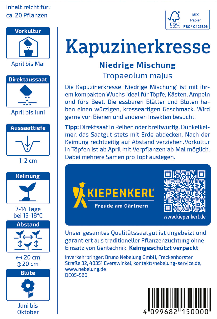Kapuzinerkresse Niedrige Mischung