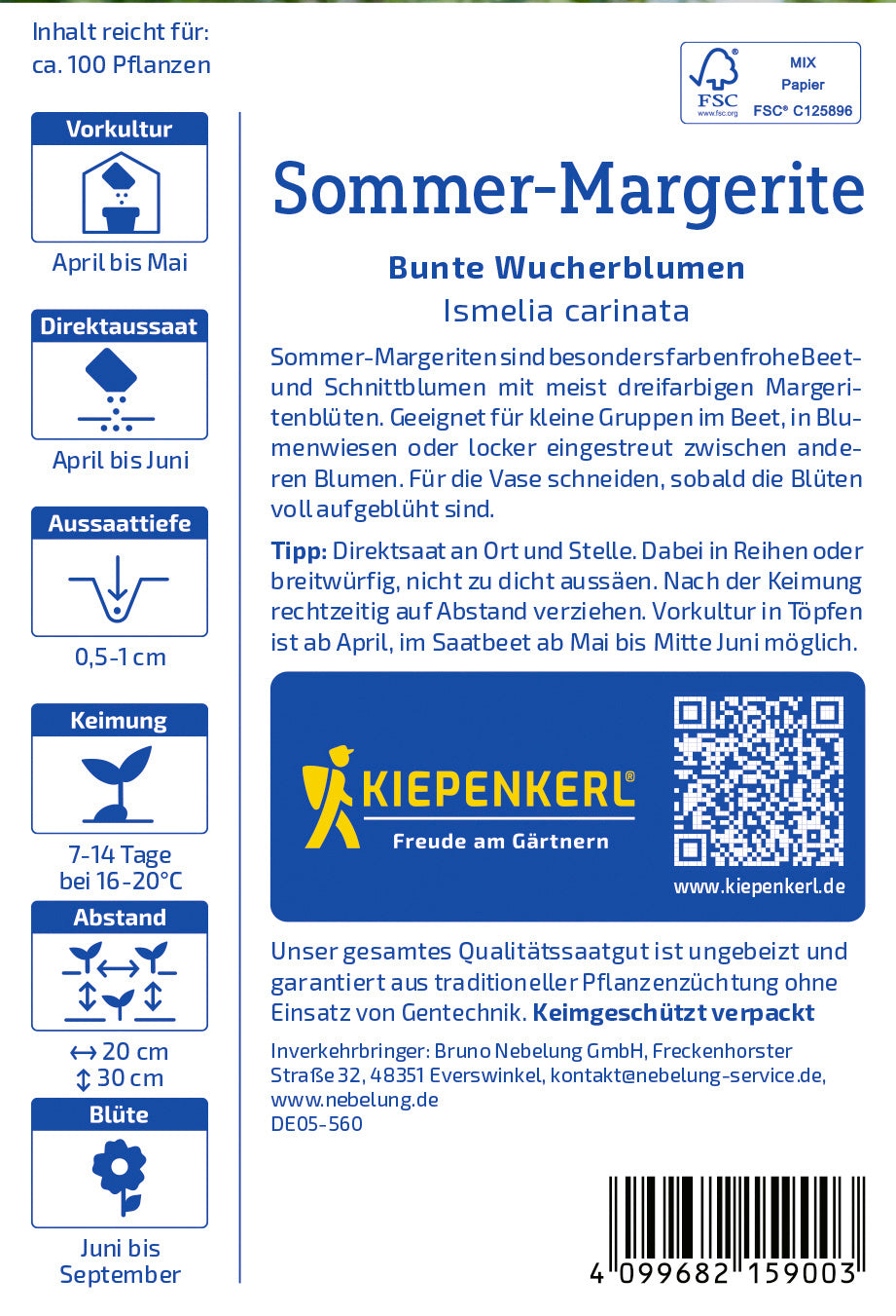 Sommer-Margeritensamen Bunte Wucherblumen