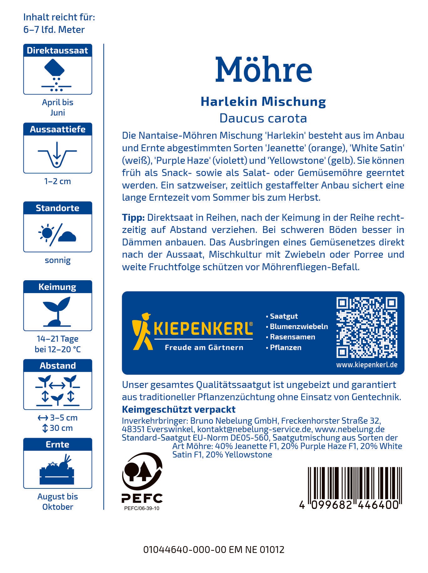 Möhrensamen Harlekin Mischung, F1