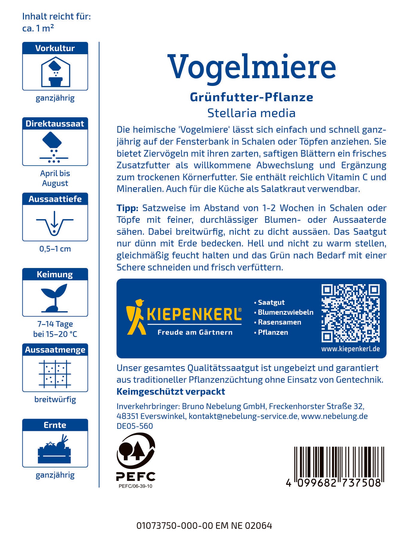 Vogelmieresamen Frischgrün-Futter