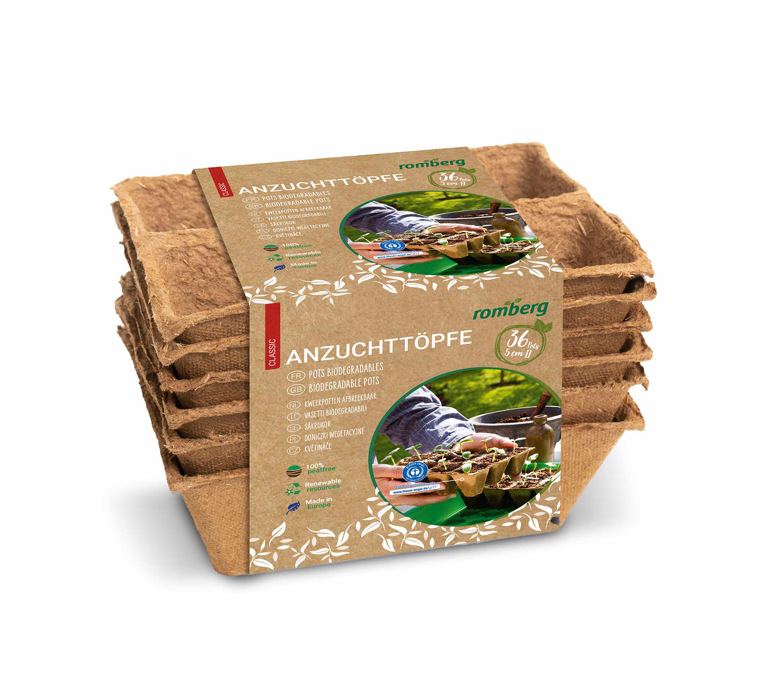 36 Anzuchttöpfe 5 cm quadratisch 6 Strips je 6 Töpfe