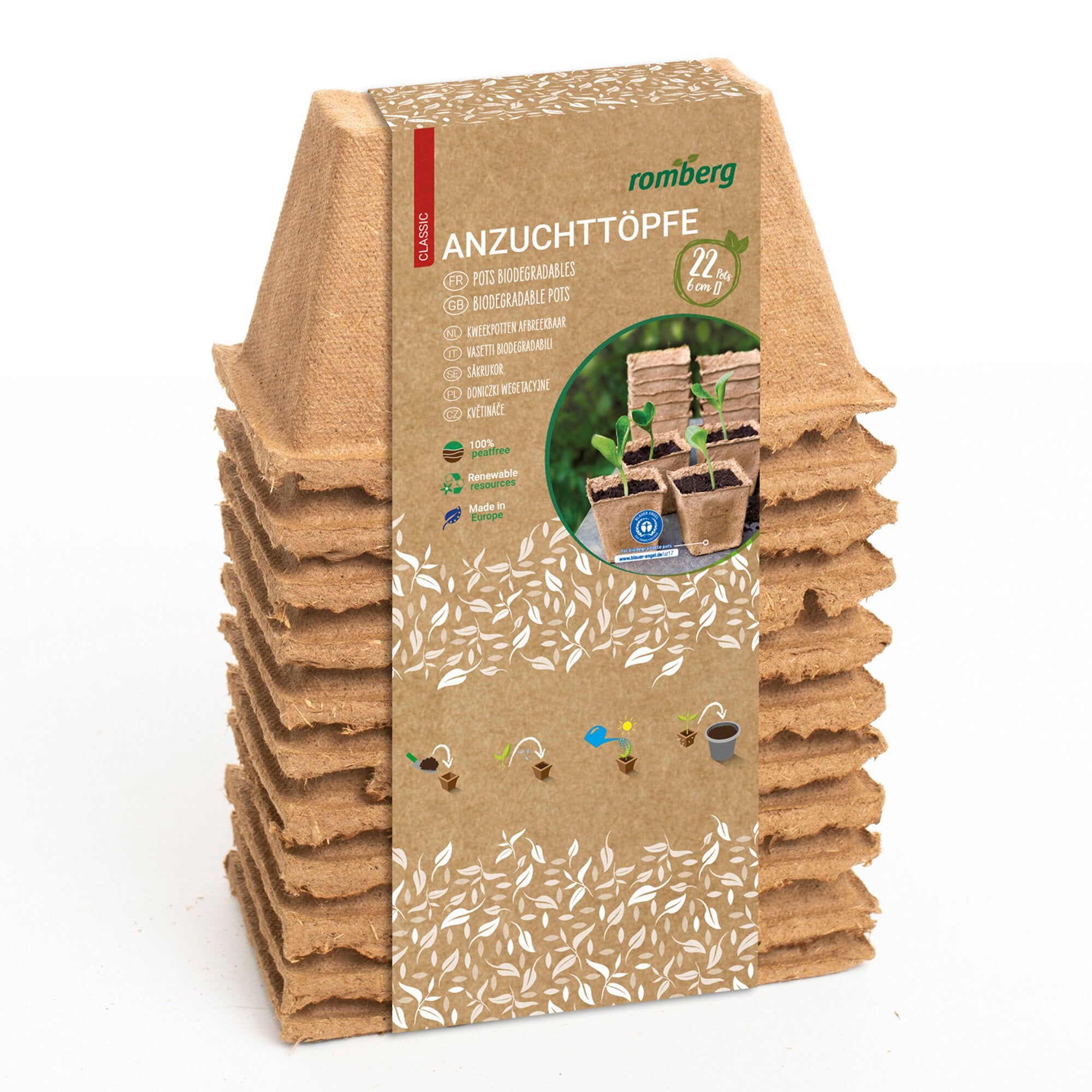 22 Anzuchttöpfe 6 cm quadratisch