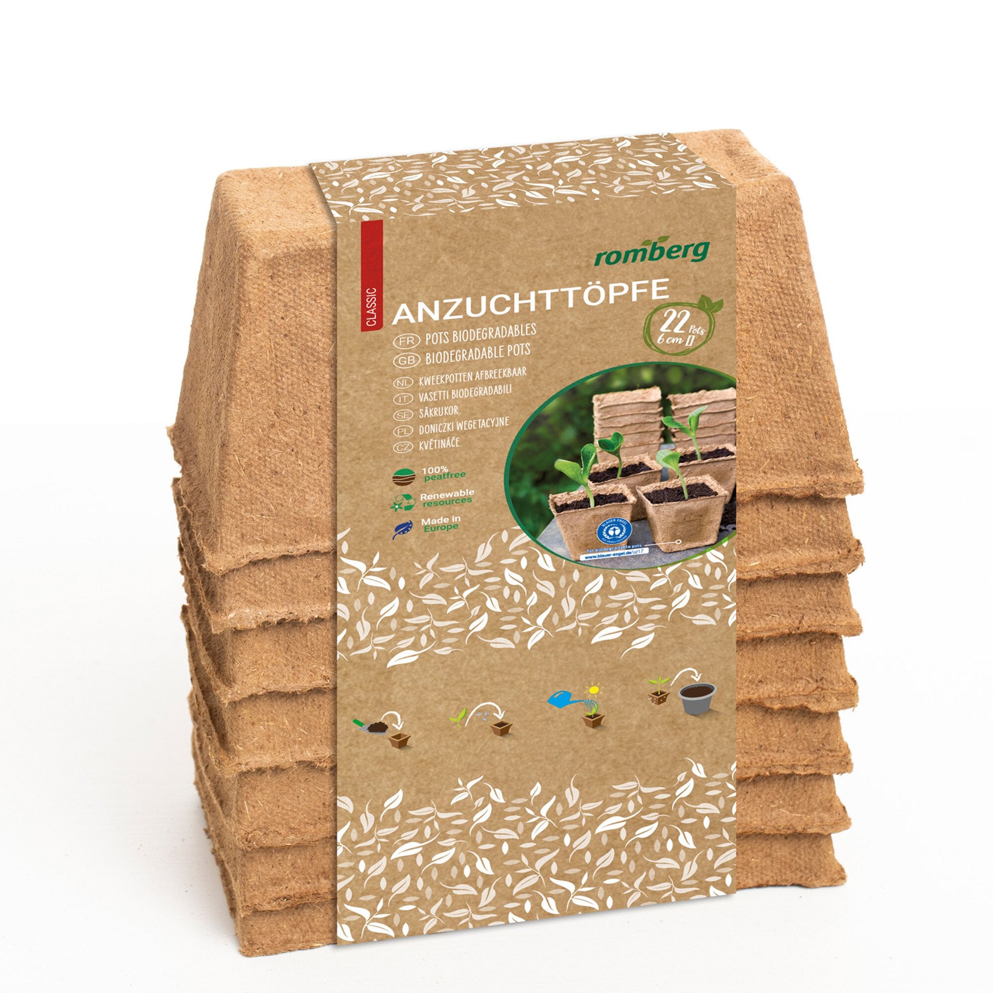 14 Anzuchttöpfe 8 cm quadratisch