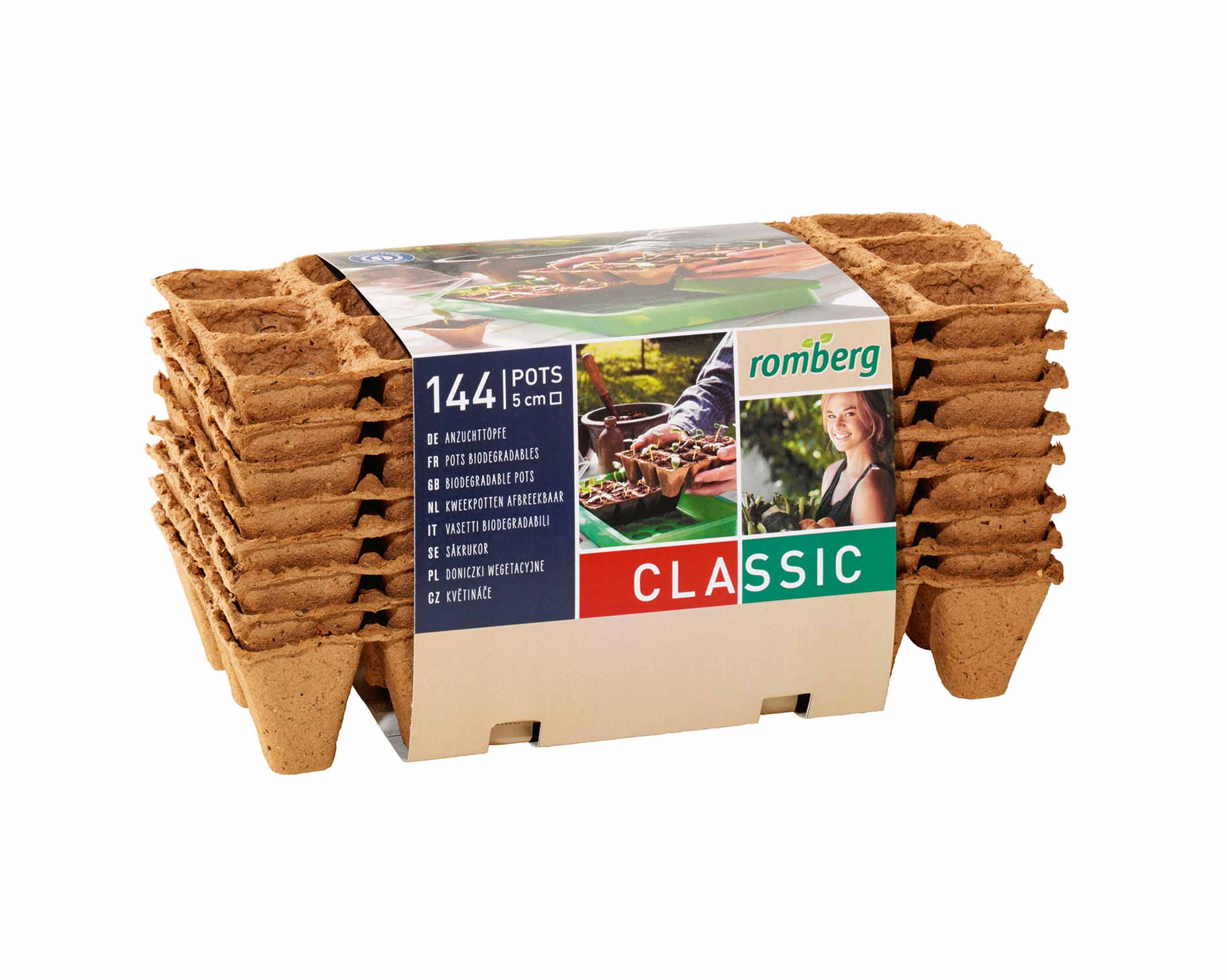 144 Anzuchttöpfe 5 cm quadratisch 8 Strips à 18 Töpfe, Großpackung