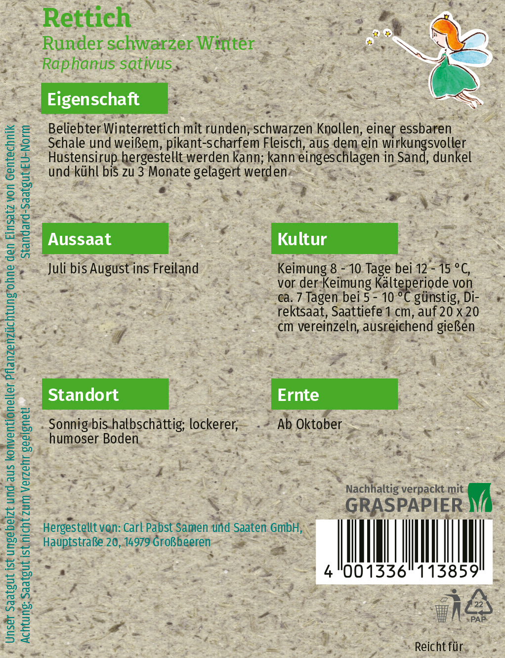 Rettich Runder schwarzer Winter