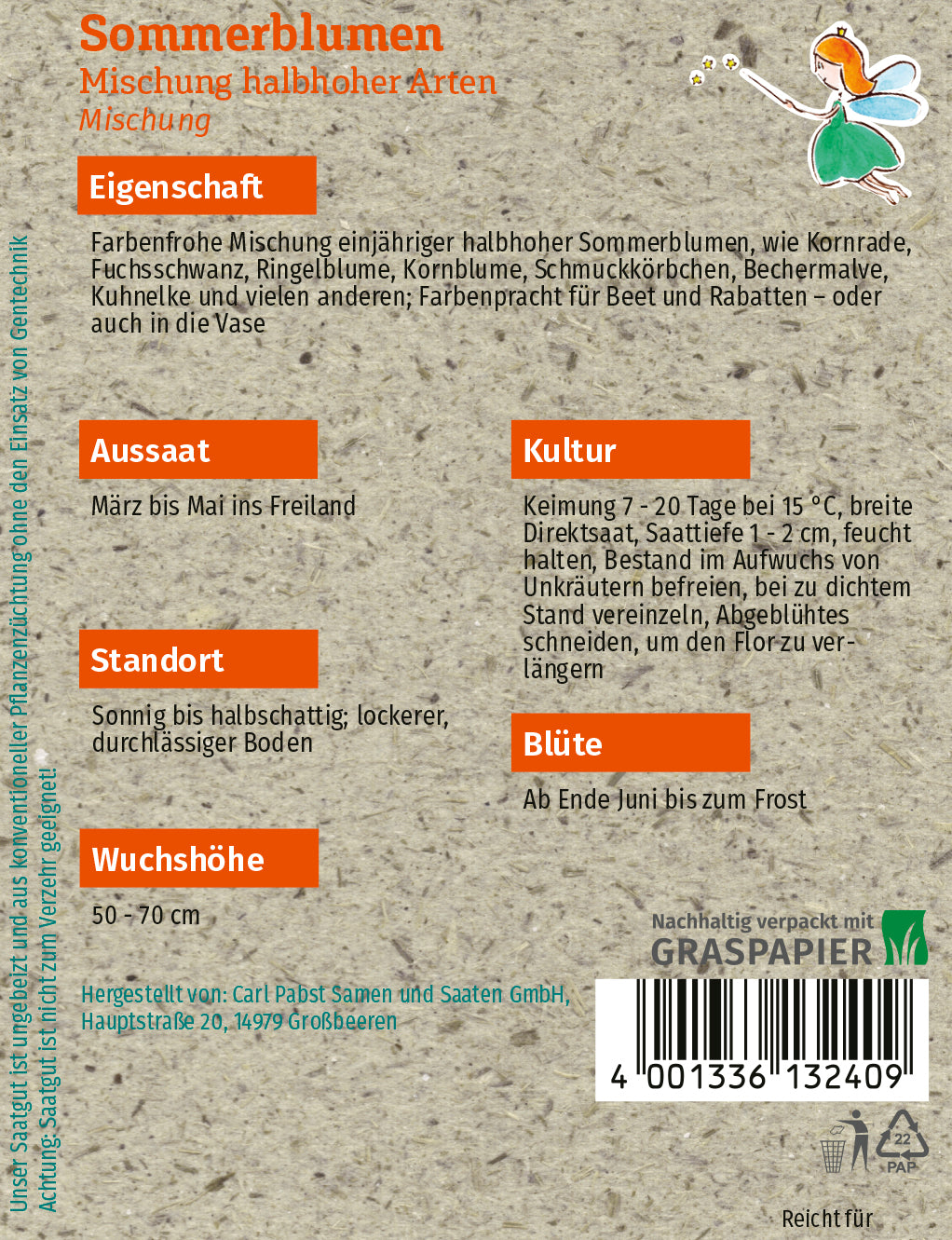 Sommerblumen Mischung halbhoher Sorten