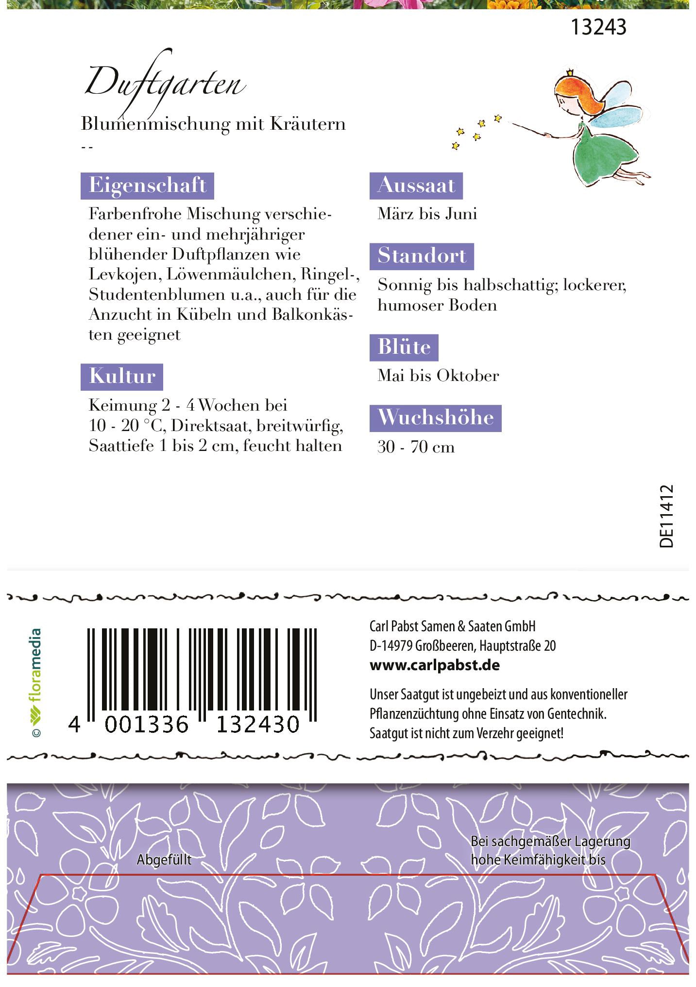 Duftgarten Blumenmischung mit Kräutern