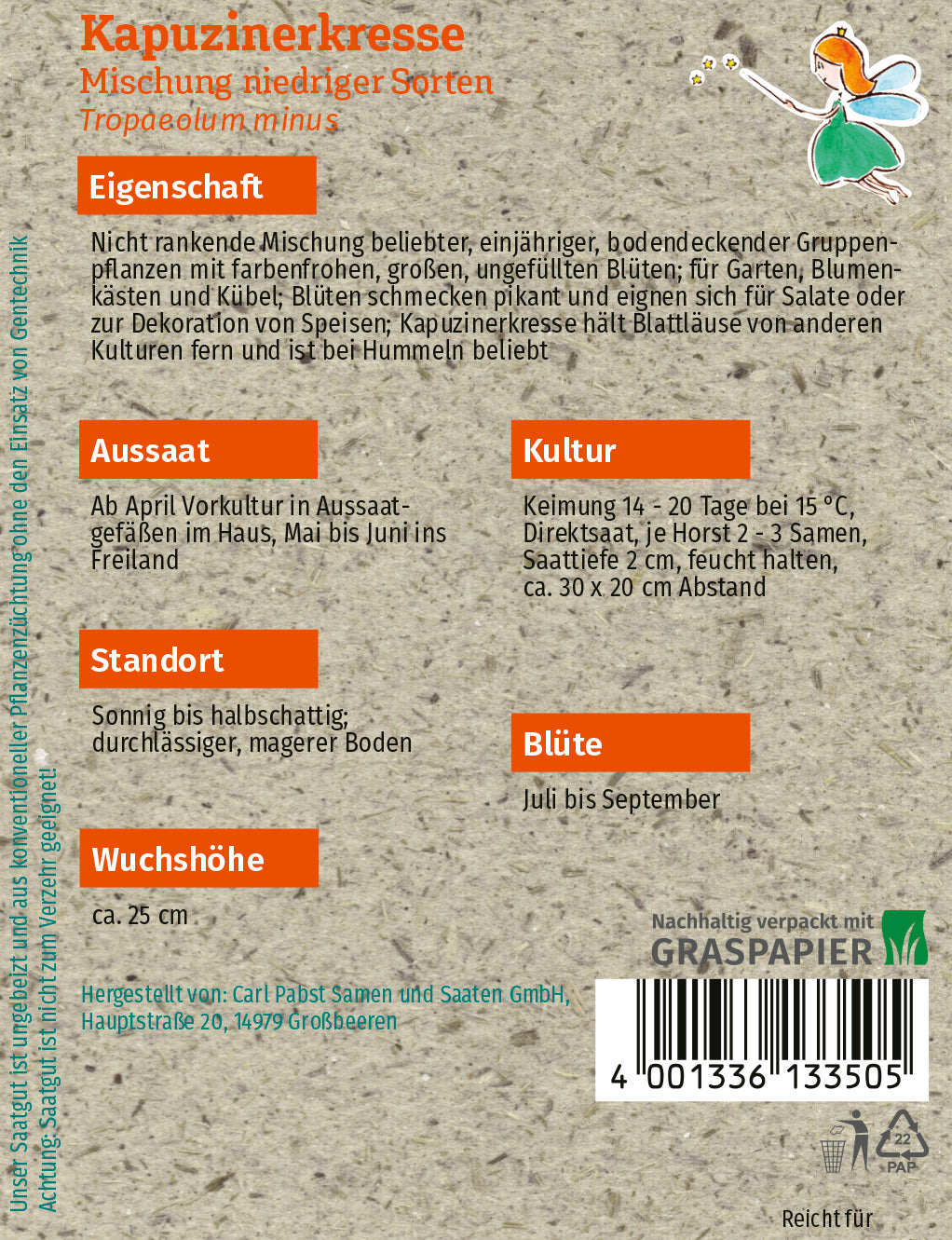 Kapuzinerkresse Mischung niedriger Sorten