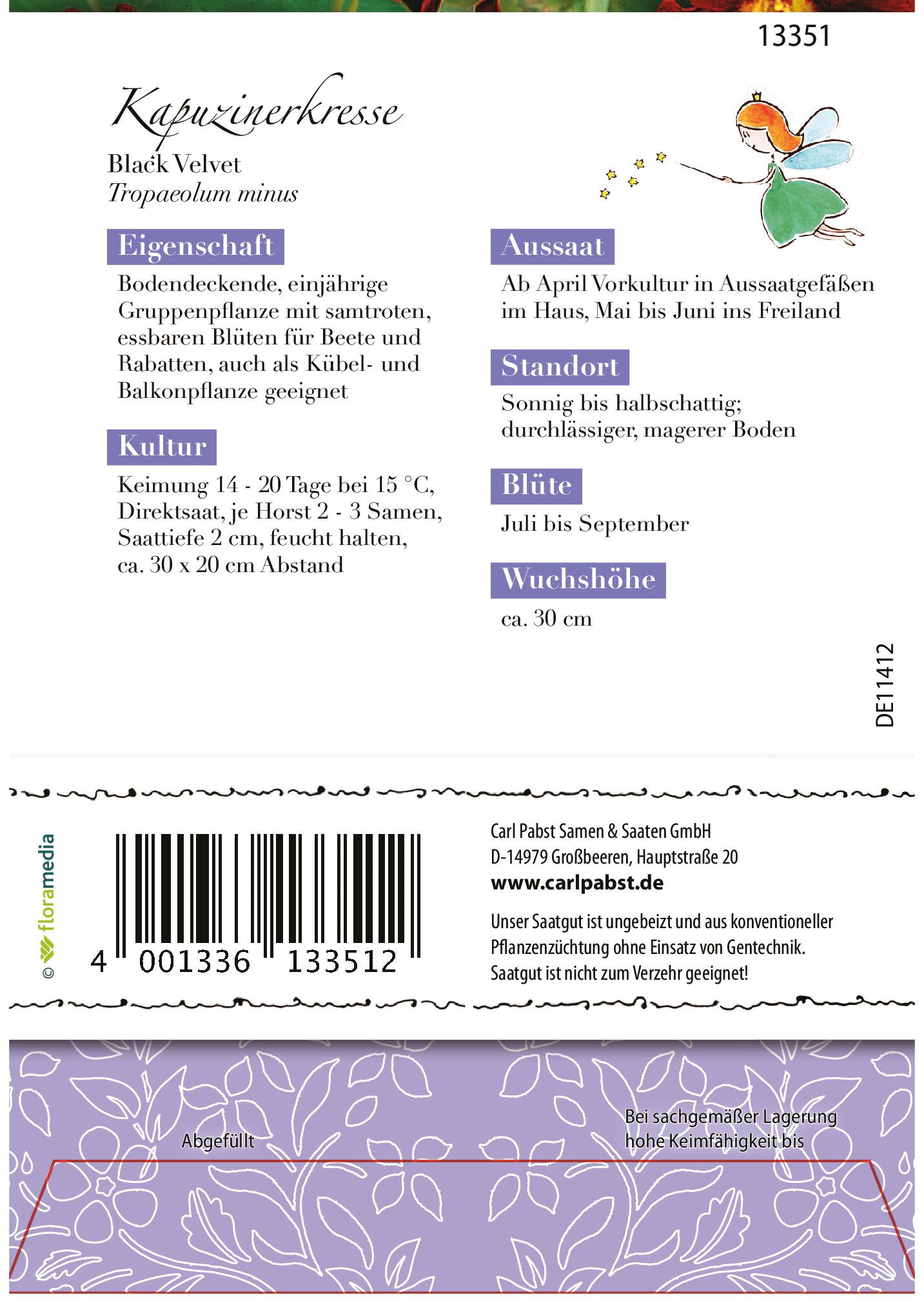 Kapuzinerkresse Black Velvet