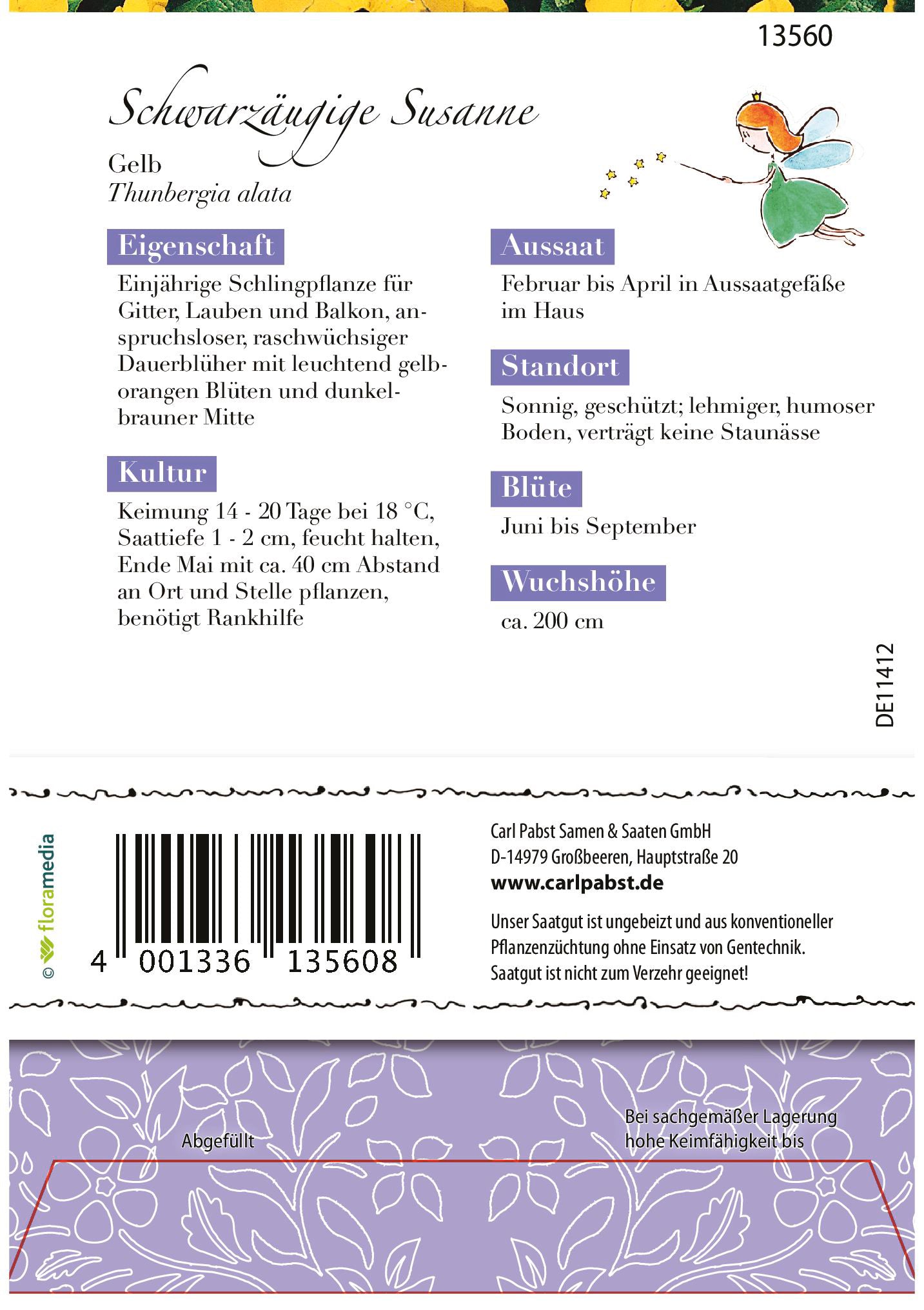 Schwarzäugige Susanne Gelb