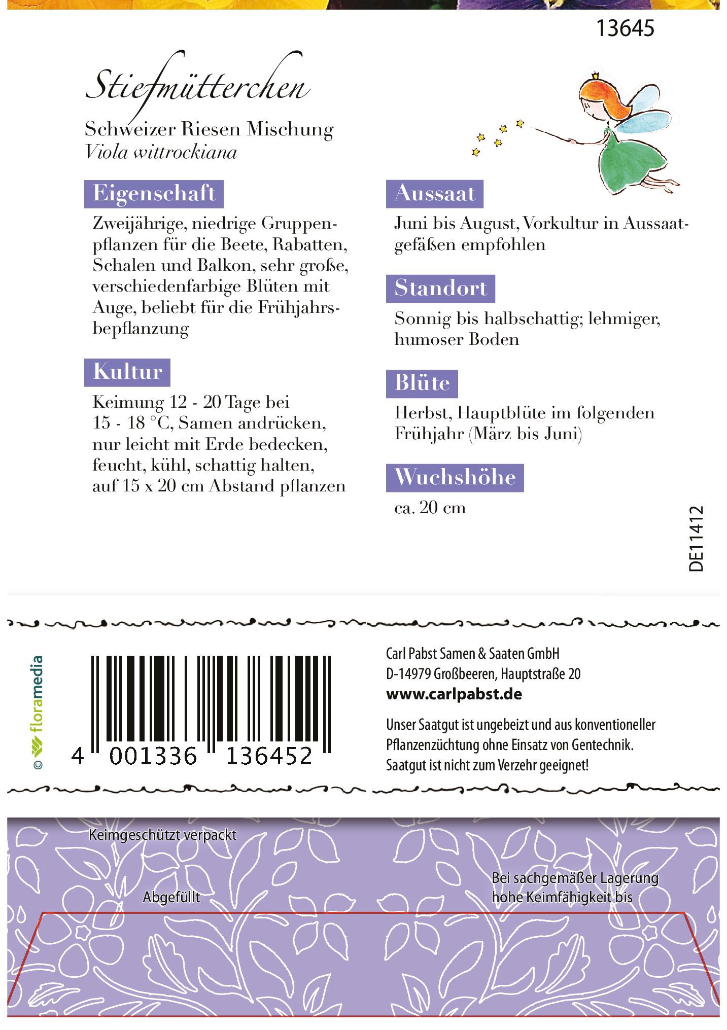 Stiefmütterchen Schweizer Riesen Mischung