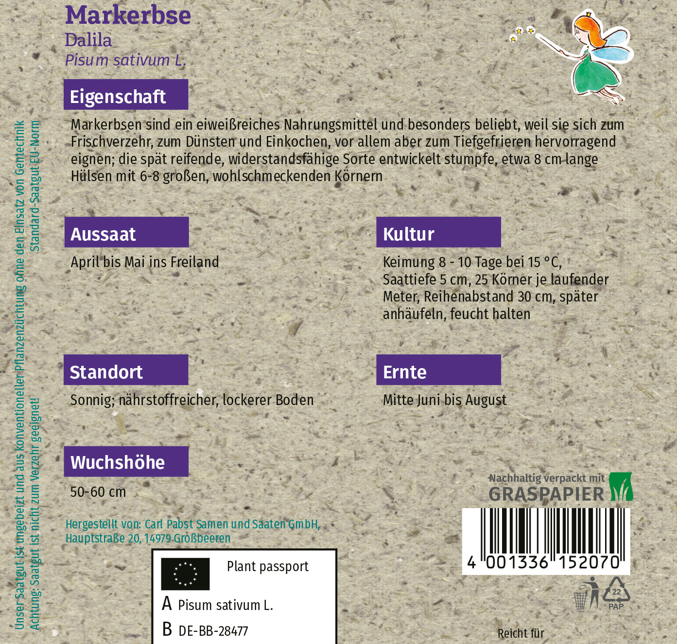 Markerbse spät & niedrig Dalila