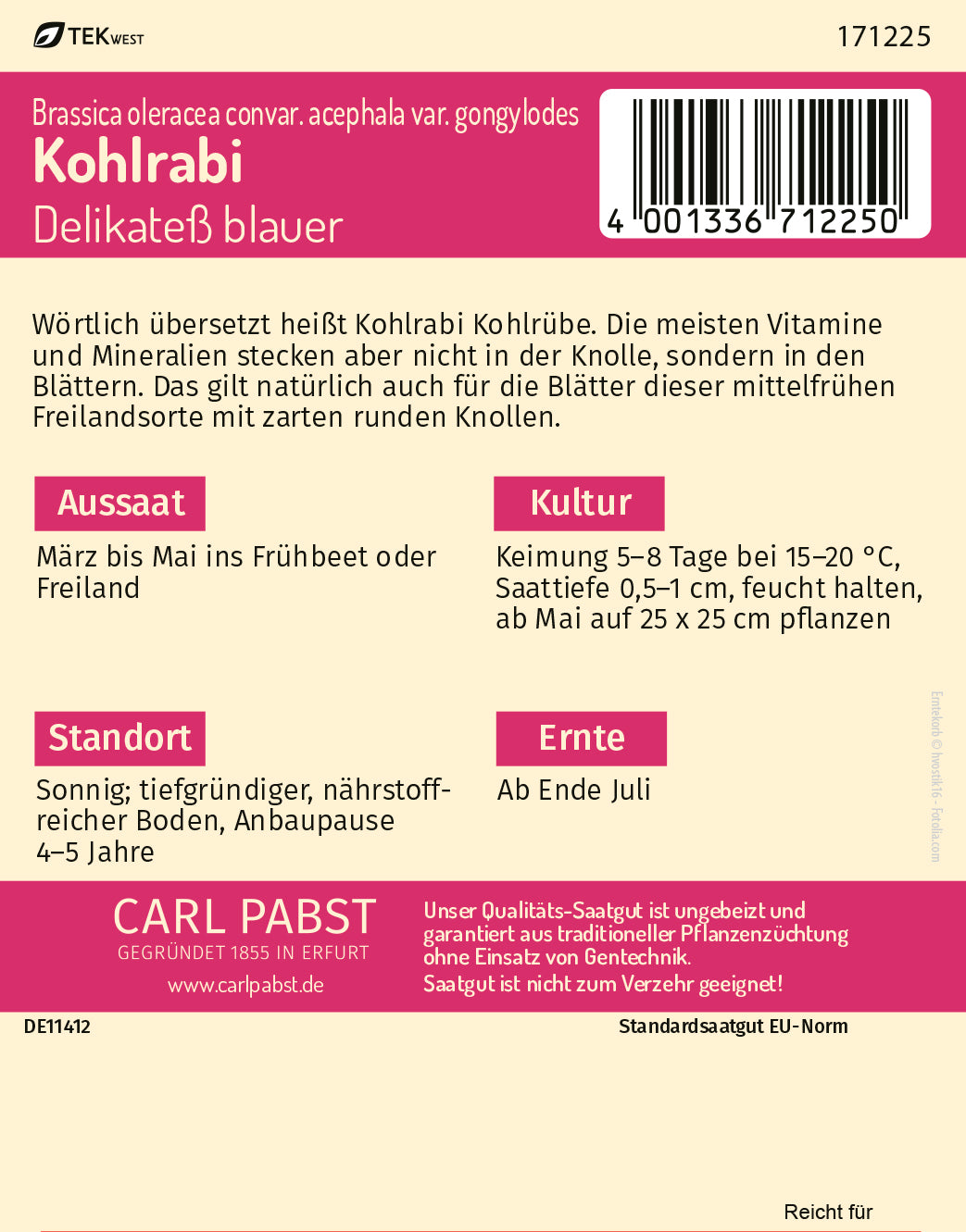 Kohlrabi mittelfrüh & zart Delikateß blauer