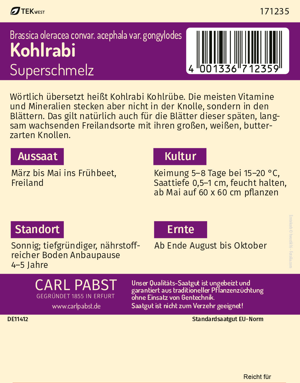 Kohlrabi spät & großknollig Superschmelz