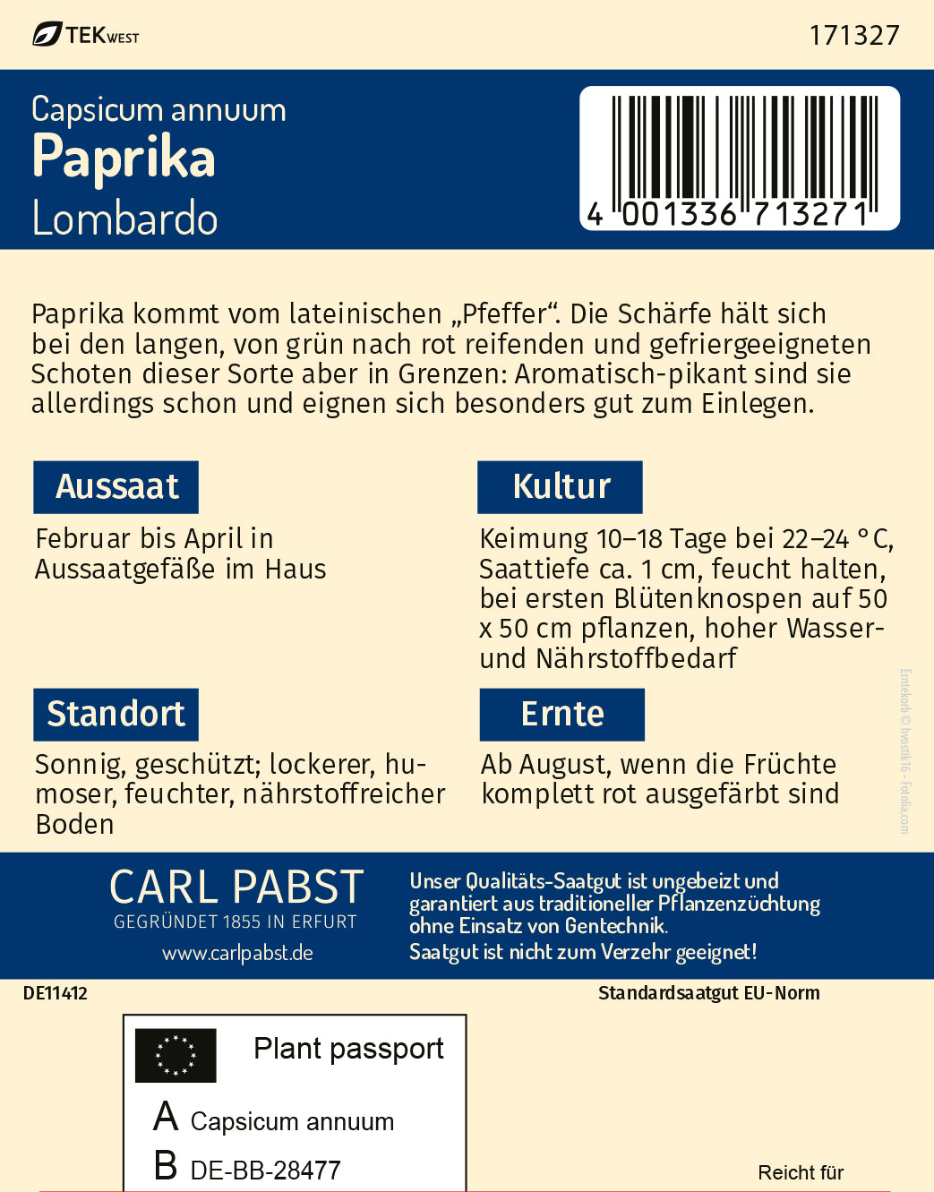 Paprika lang & mild Lombardo