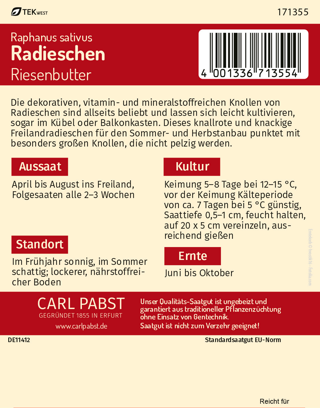 Radieschen rund & groß Riesenbutter