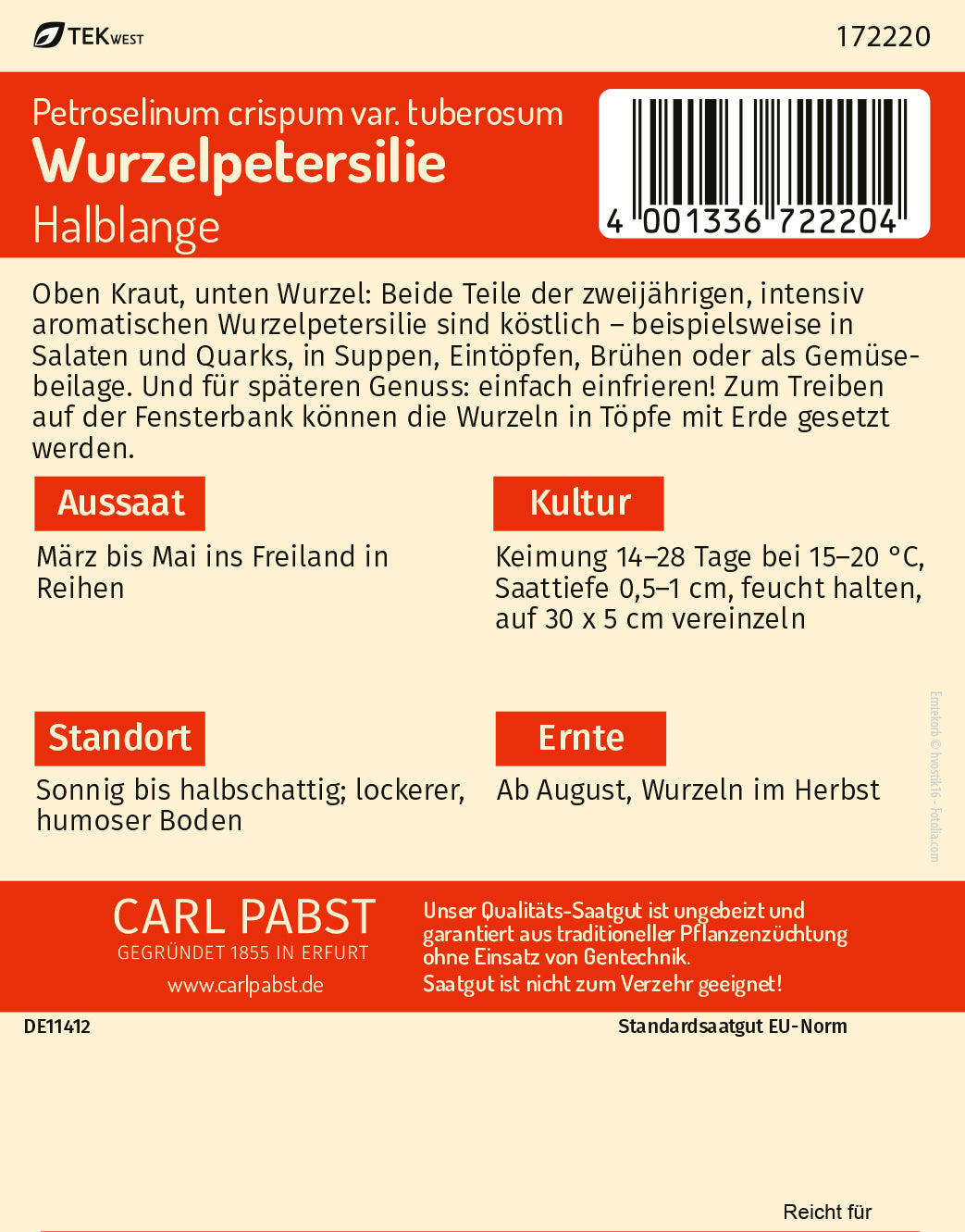 Petersilie halblang & aromatisch Halblange