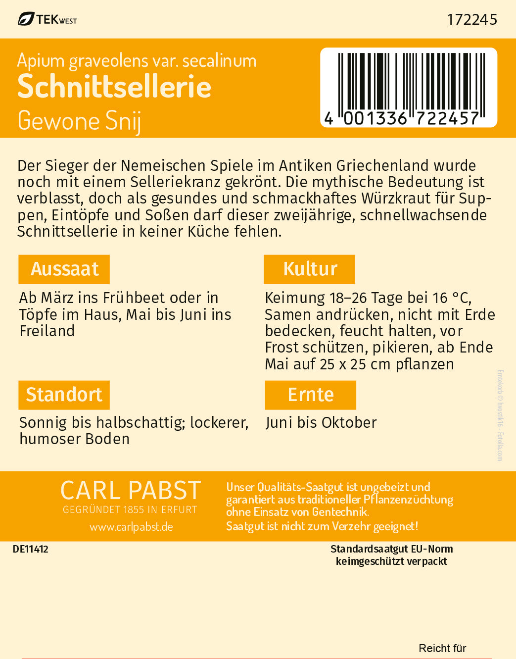 Schnittsellerie aromatisch & ertragreich Gewone Snij