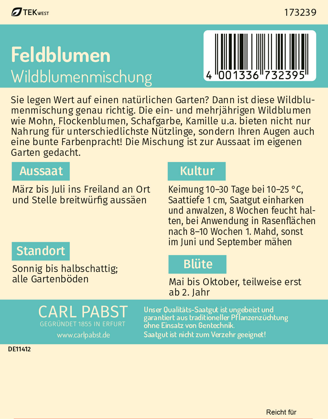 Feldblumen Wildblumenmischung