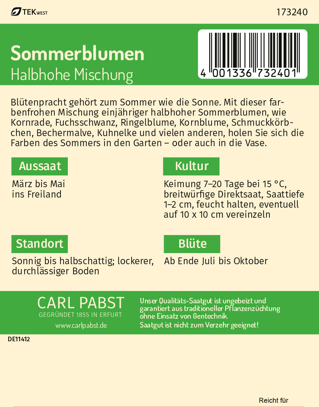 Sommerblumen Halbhohe Mischung