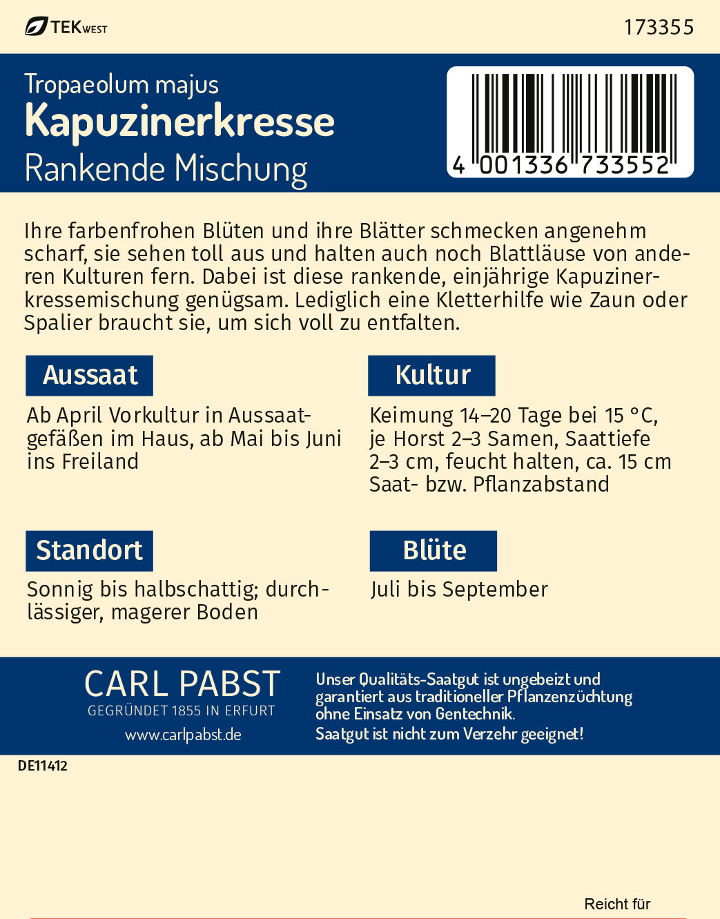 Kapuzinerkresse Rankende Mischung