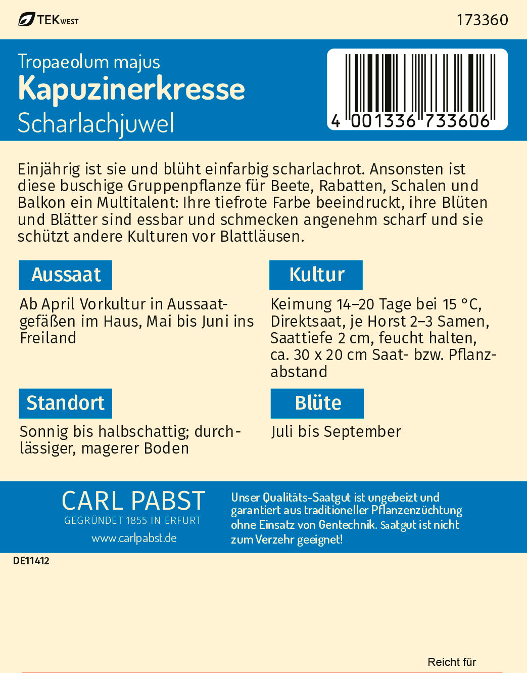 Kapuzinerkresse Scharlachjuwel