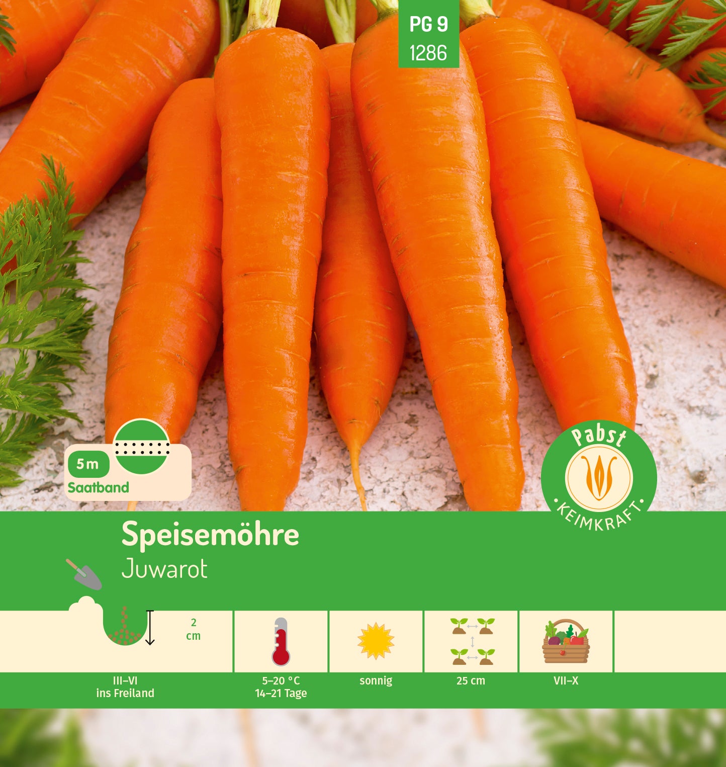 Speisemöhre Saatband 5 m Juwarot