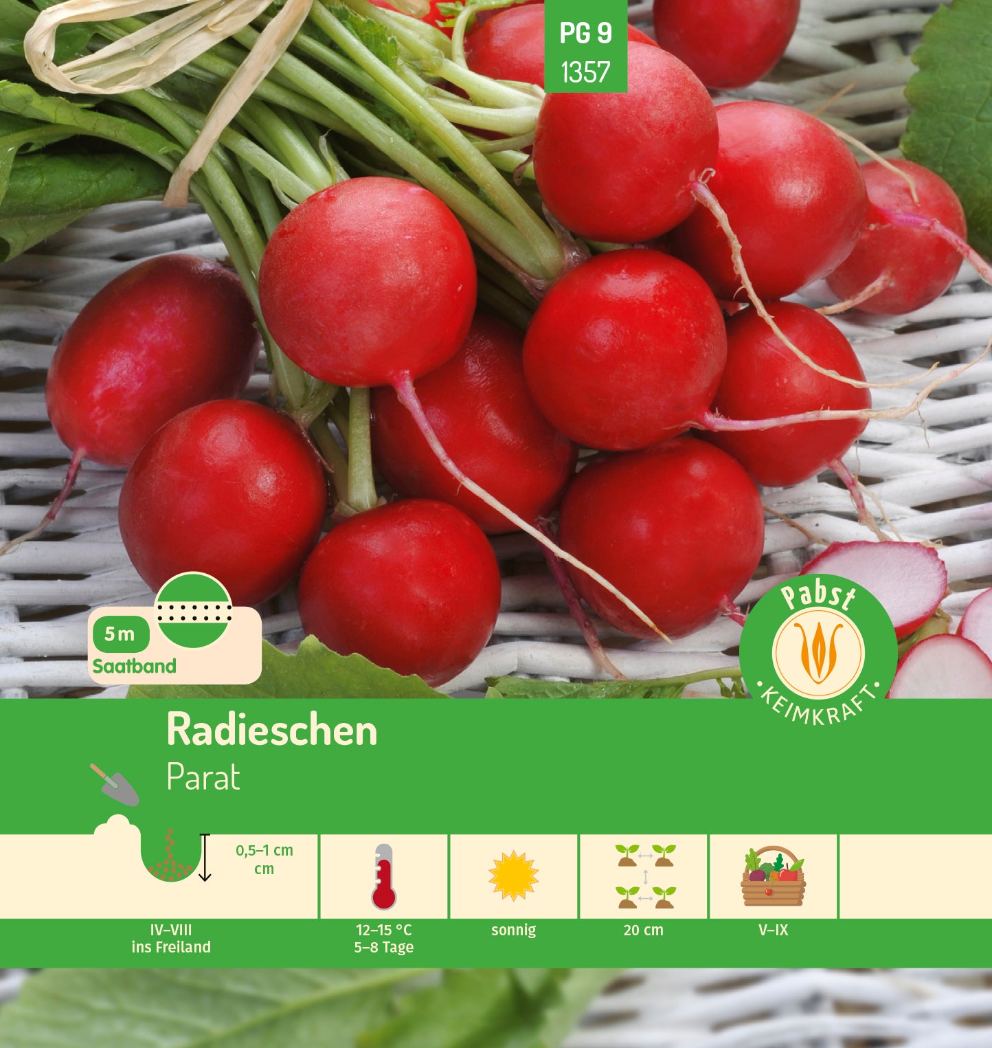 Radieschen Saatband 5 m Parat
