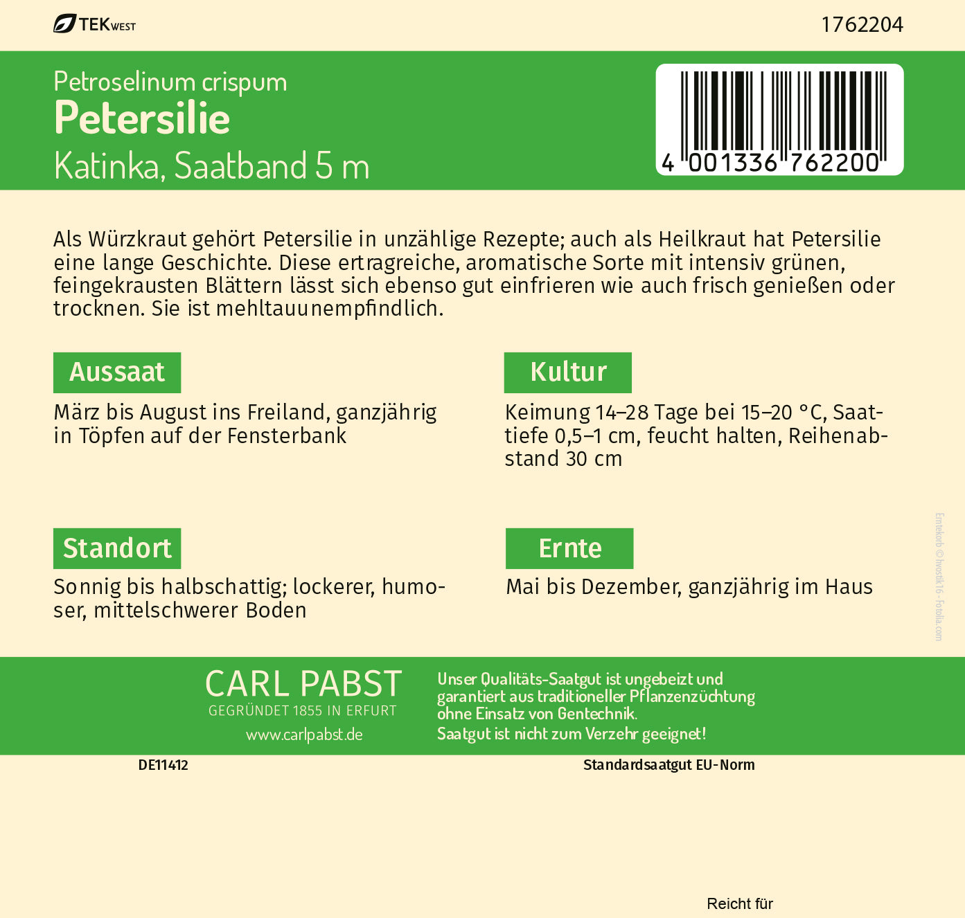 Petersilie Saatband 5m Katinka