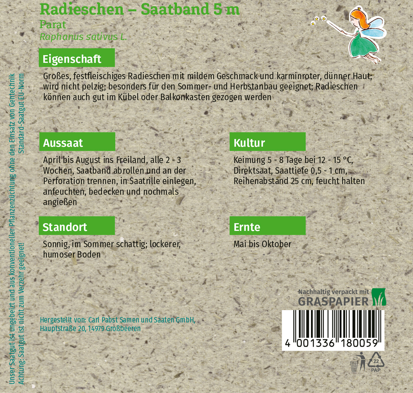 Radieschen Parat Saatband 5 m