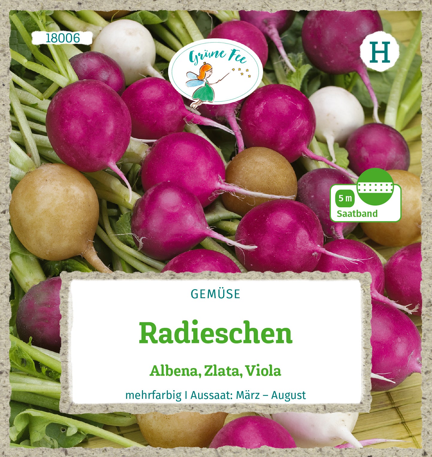 Radieschen Albena Zlata Viola Saatband 5 m