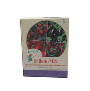 Balkon-Anzucht-Set 4 x Saatgut Anzuchtbecher Kokosquelltabletten und Holzsteckern zum Beschriften  Balkontomate Miniaubergine Snackpaprika Chili