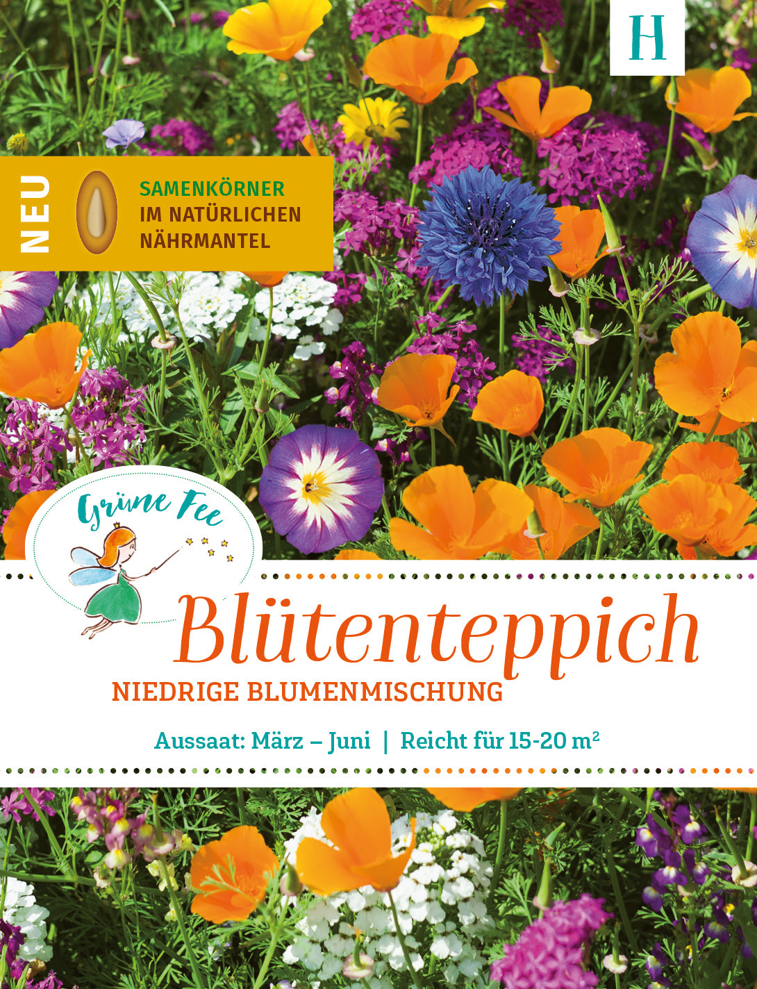 easySeed Blütenteppich Streuschachtel Blumenmischung niedrige Blumenmischung