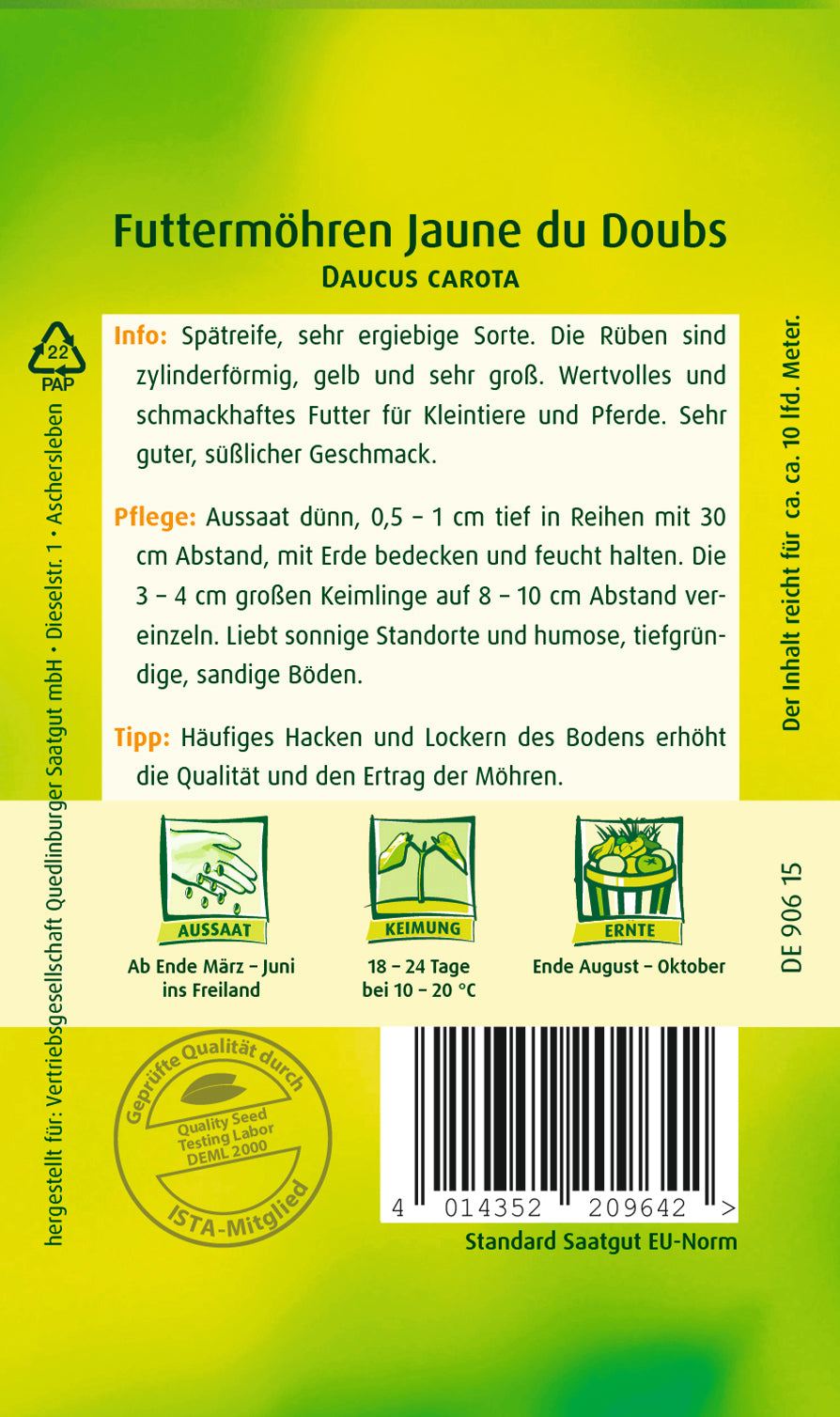 Futtermöhren Jaune du Doubs