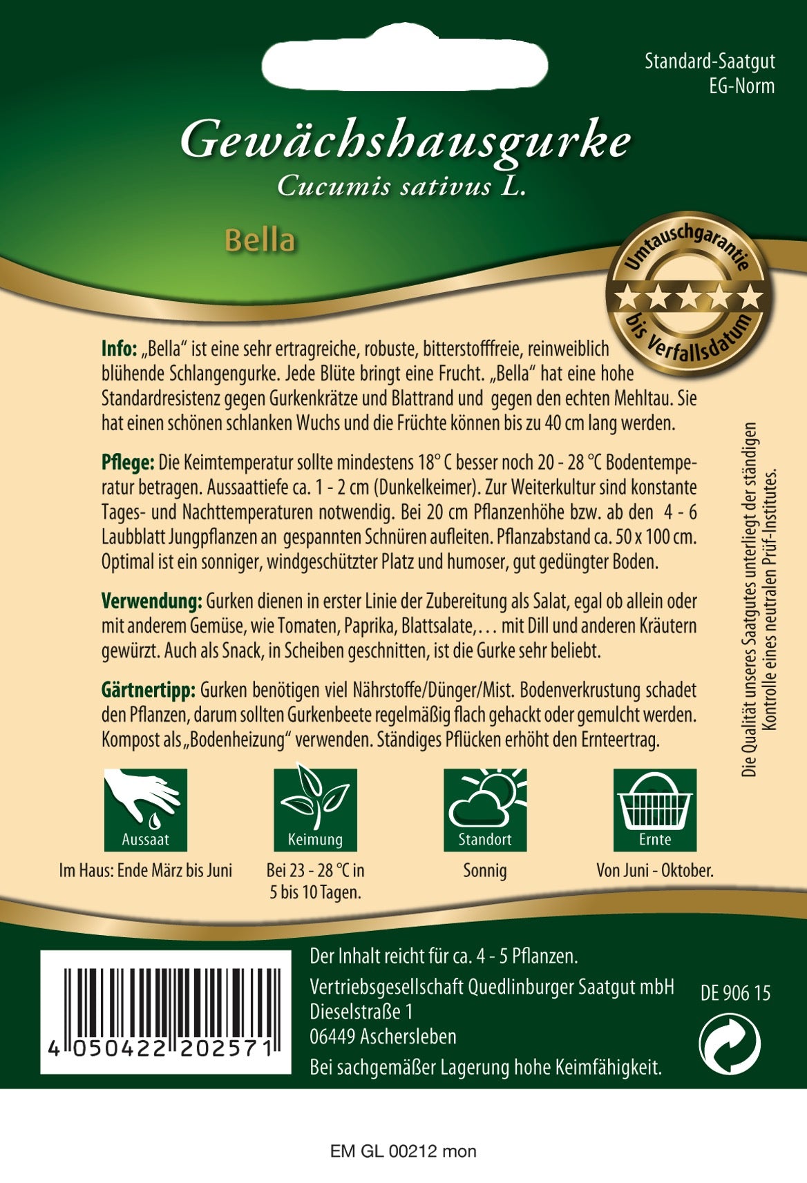 Gewächshausgurken Bella