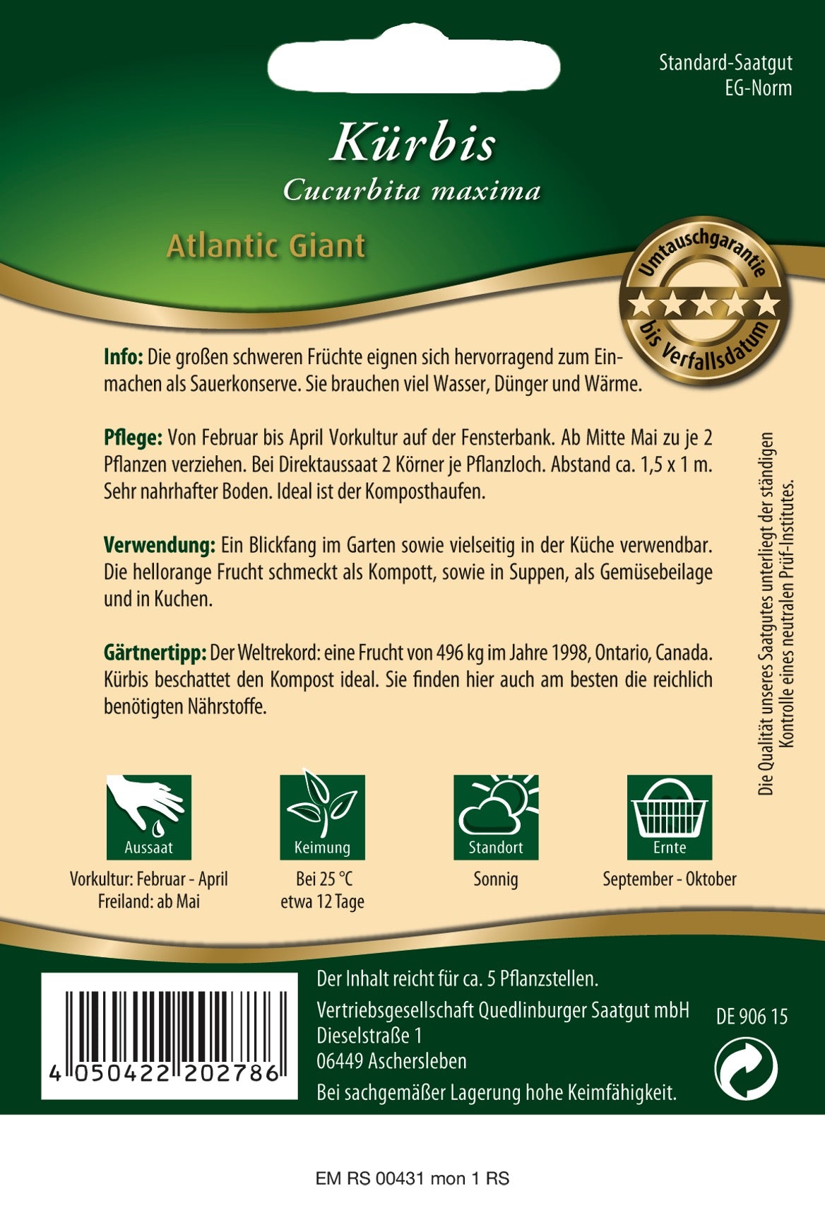 Kürbis Atlantic Giant