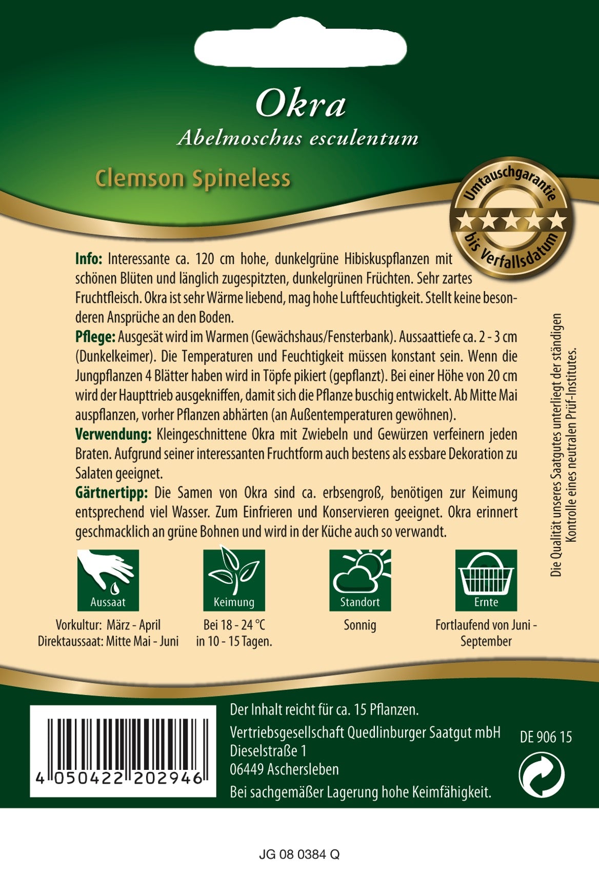 Okra Clemson Spineless