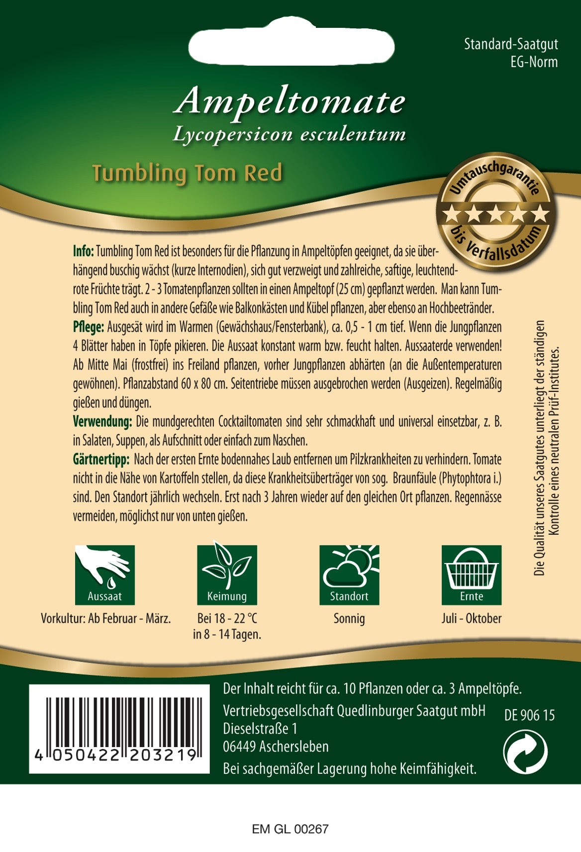 Ampel-Tomaten Tumbling Tom Re