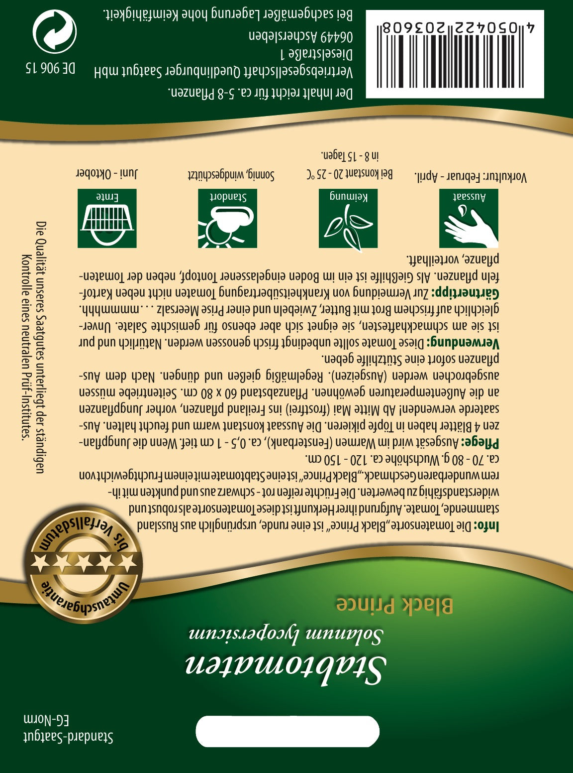 Stab-Tomaten Black Prince