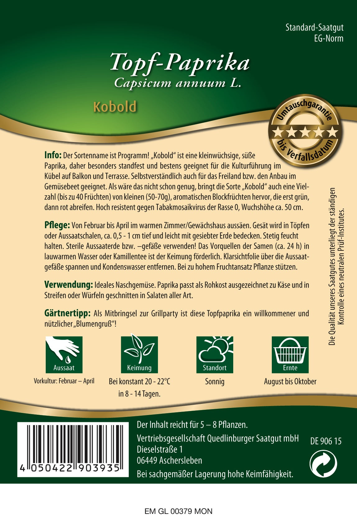 Topf-Paprika rot Kobold