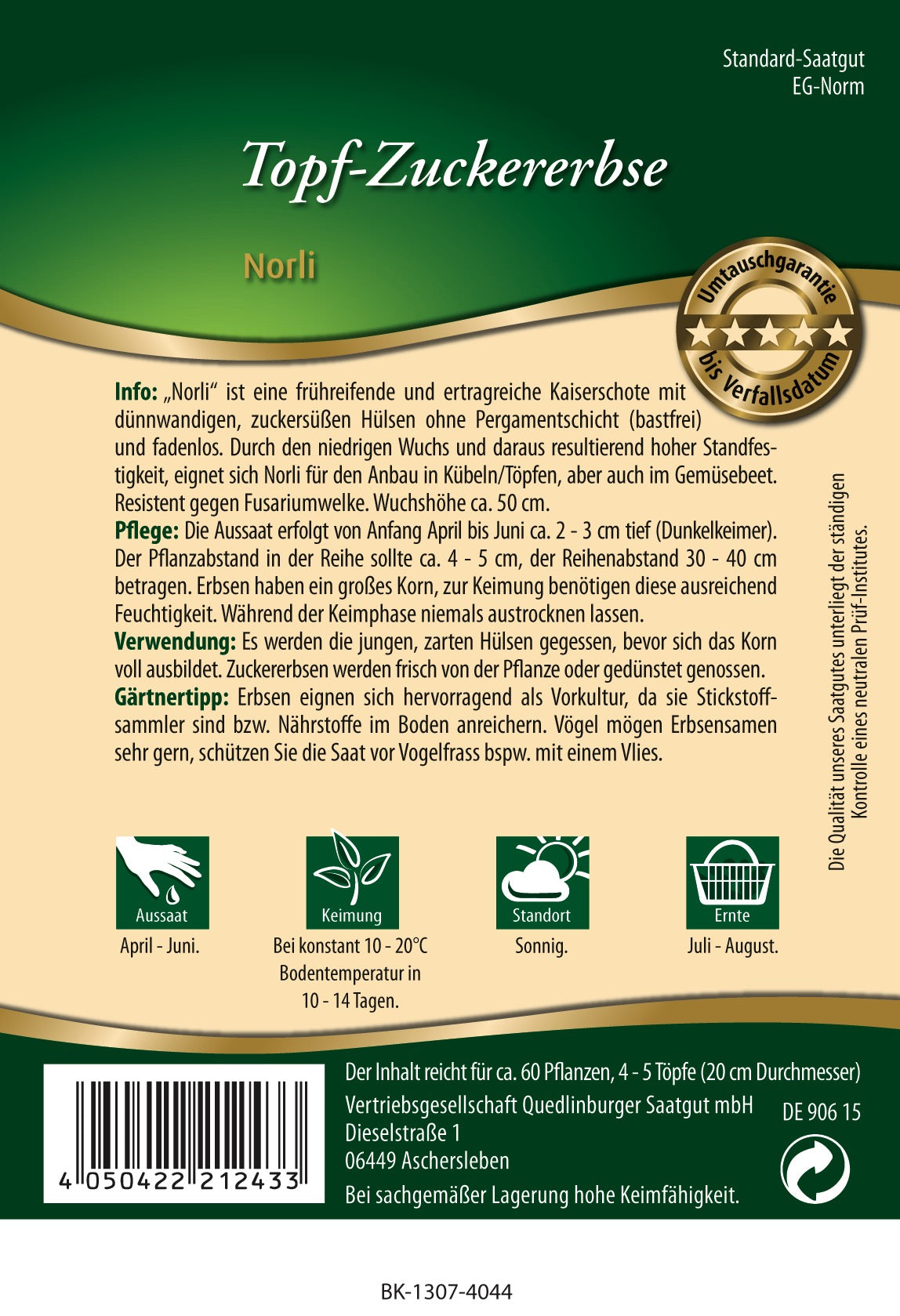 Topf-Zucker-Erbsen Norli