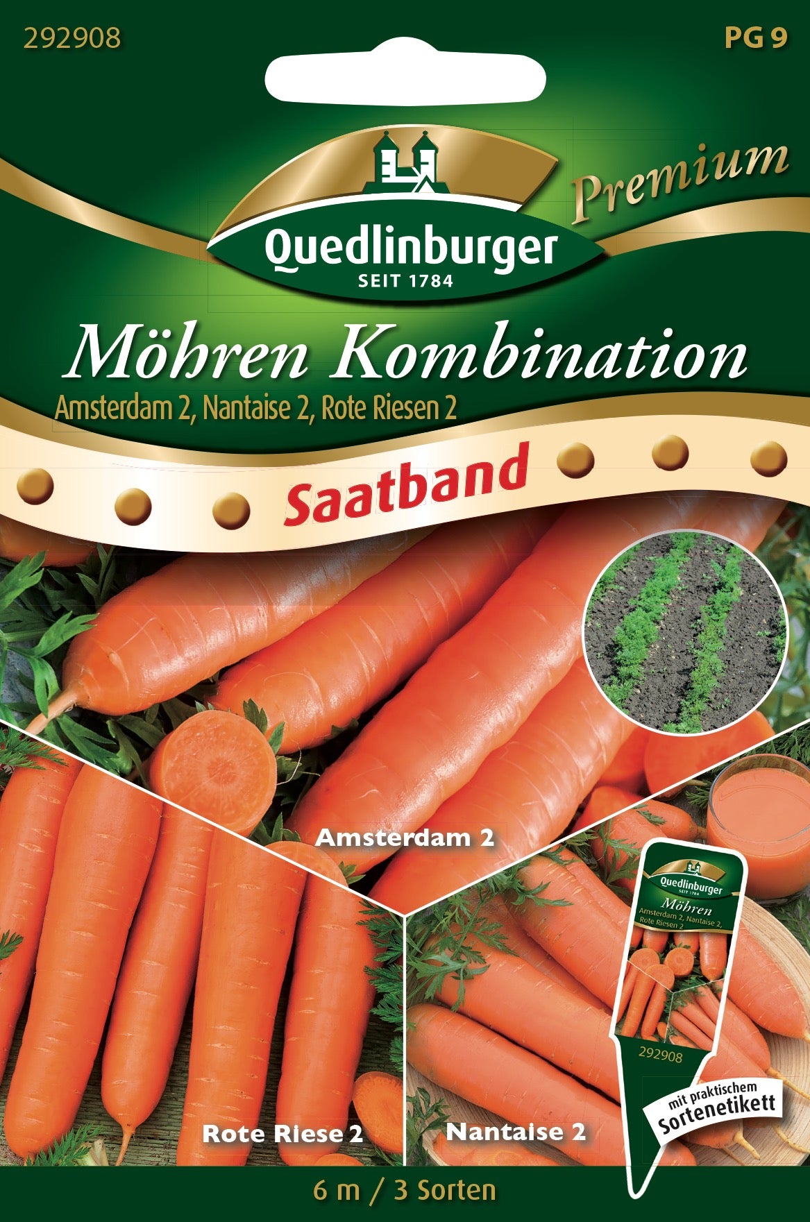 Möhren früh mittel spät Saatband