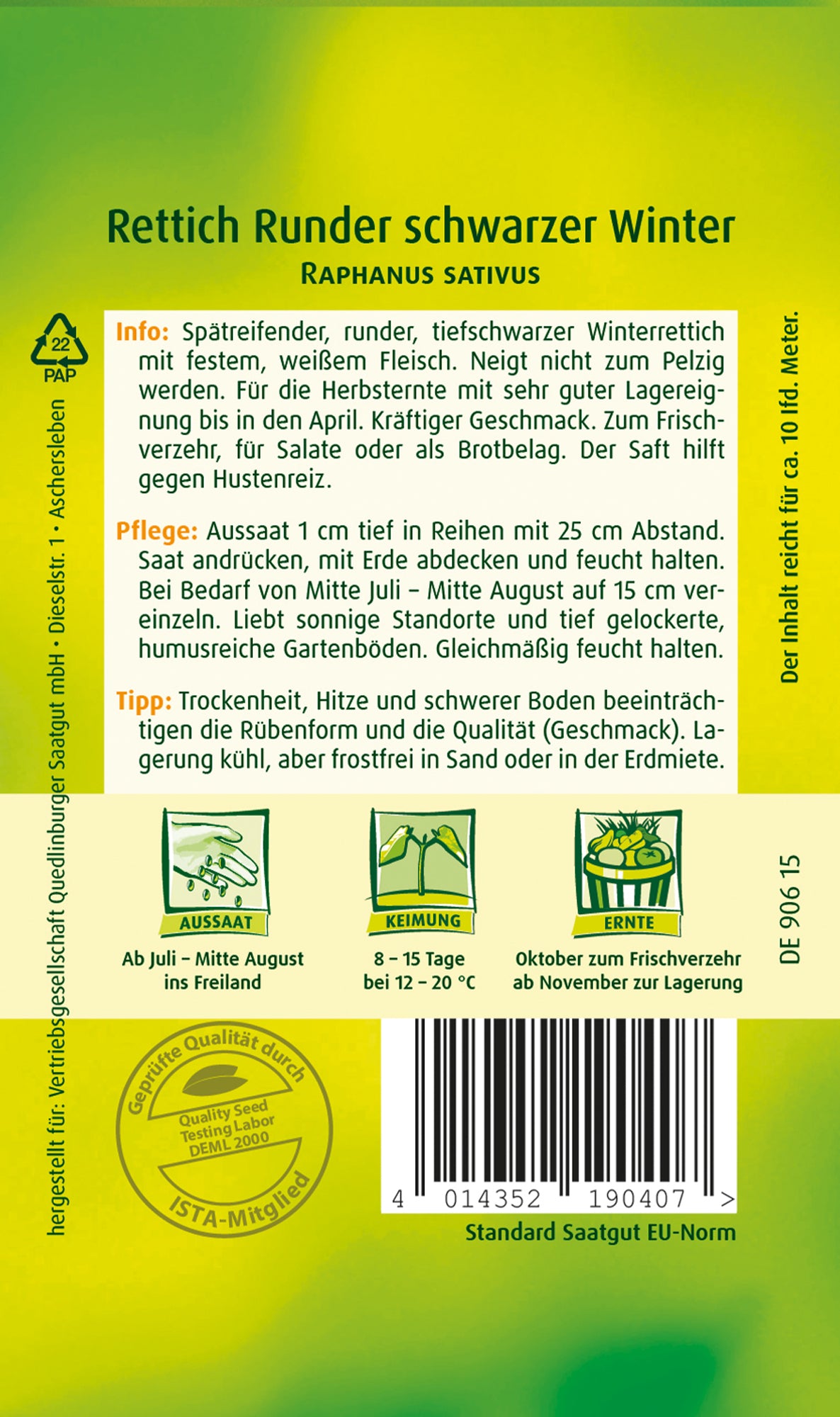 Rettich Runder schwarzer