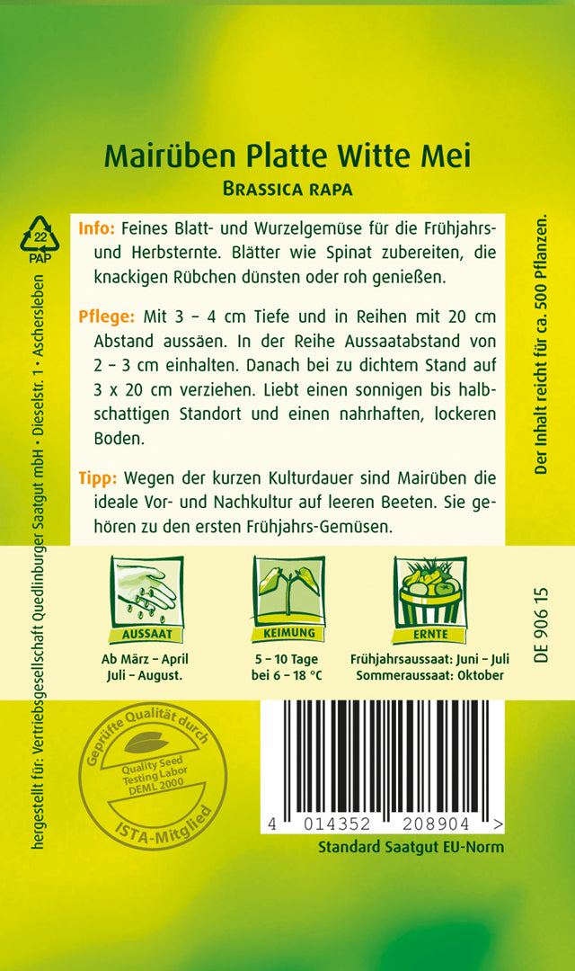 Mairübe Platte witte Mei