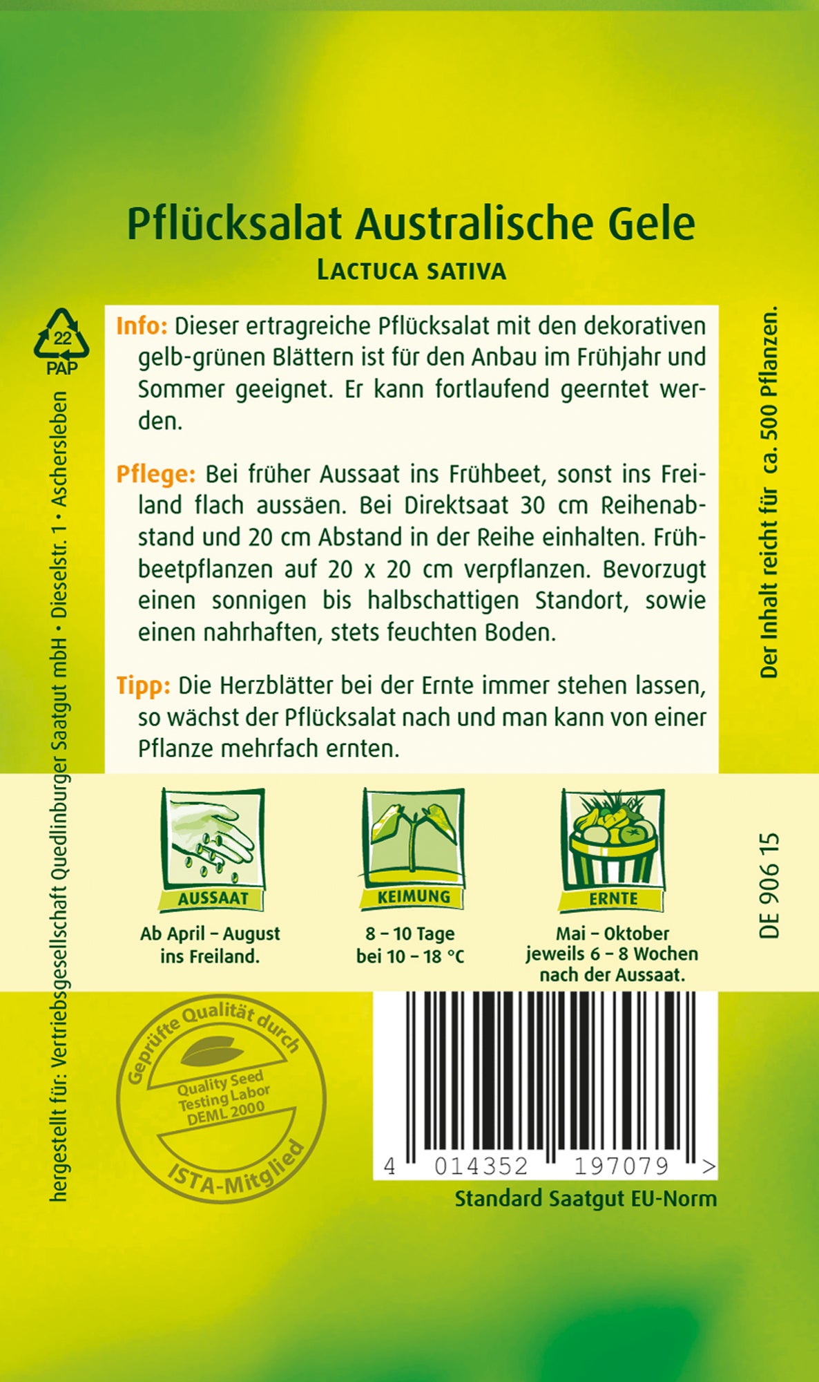 Pflücksalat Australische Gel