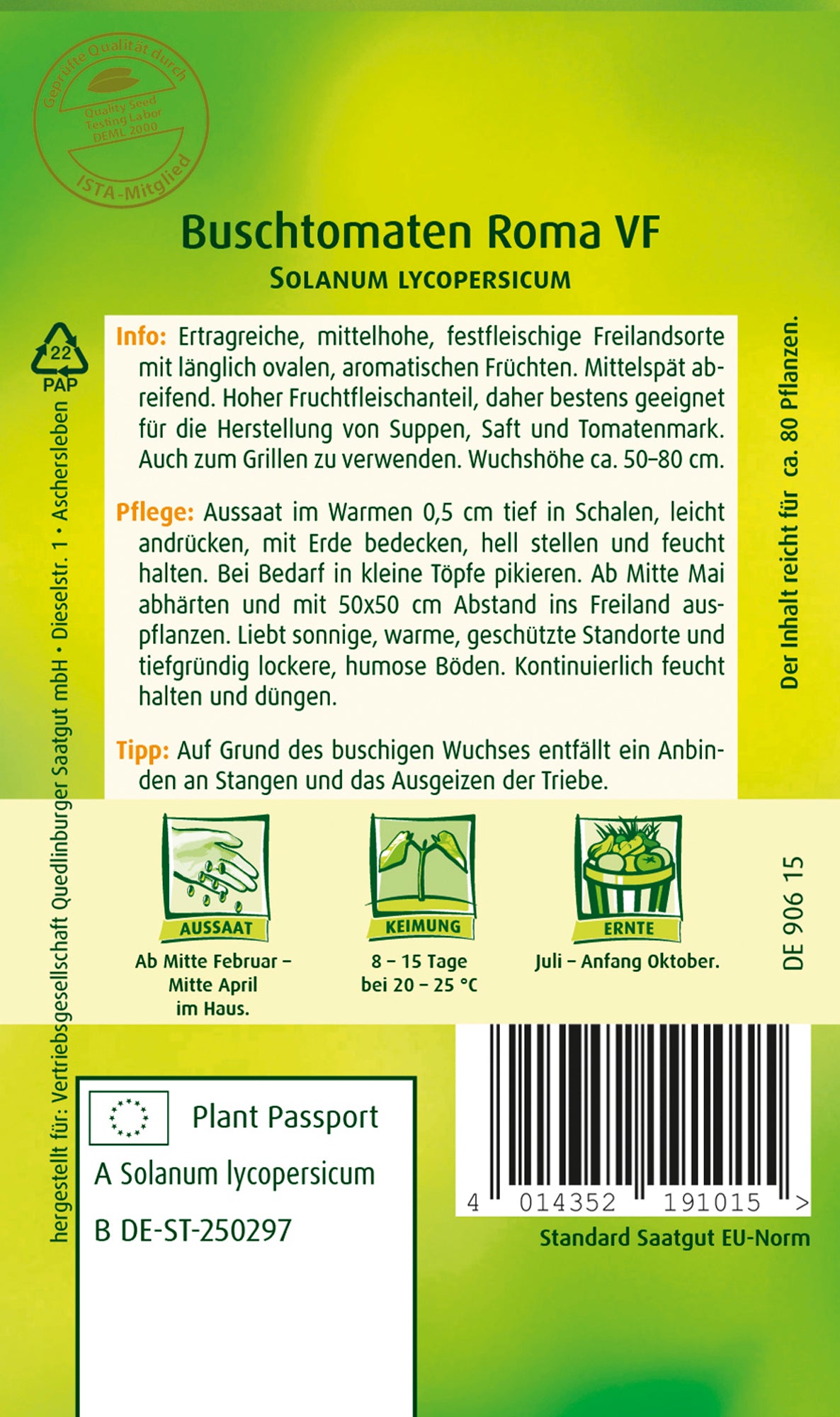 Buschtomaten Roma VF