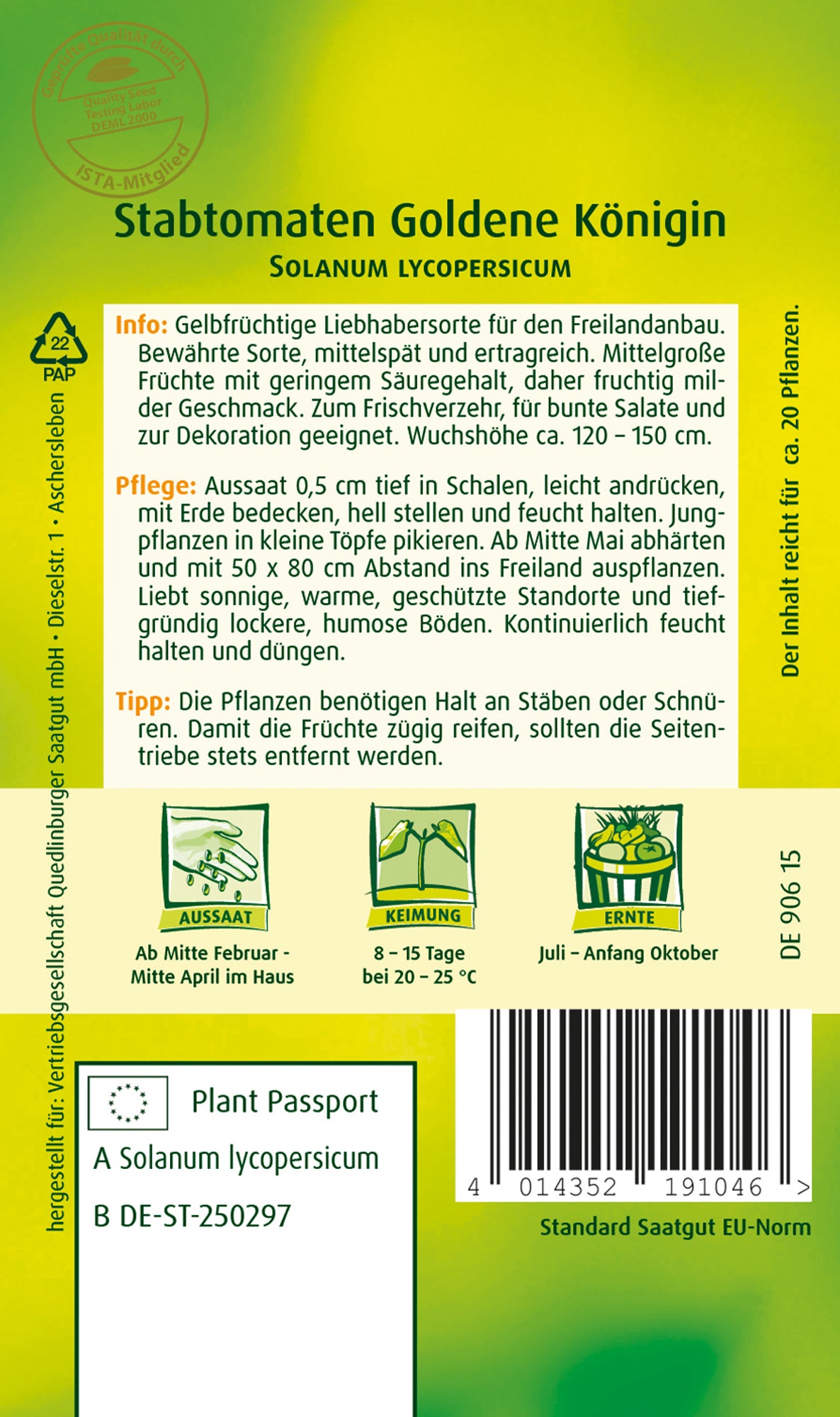 Stabtomaten Goldene Königin