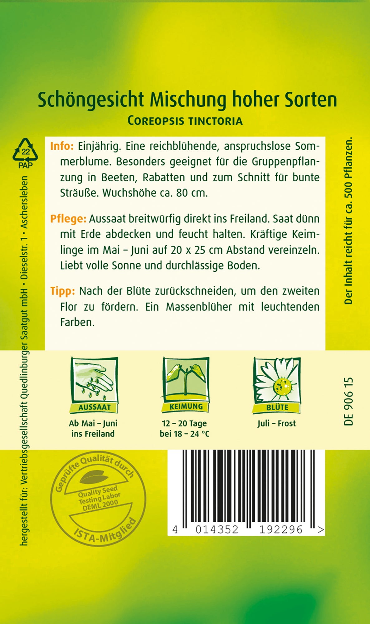 Schöngesicht Mischung hoher Sorten